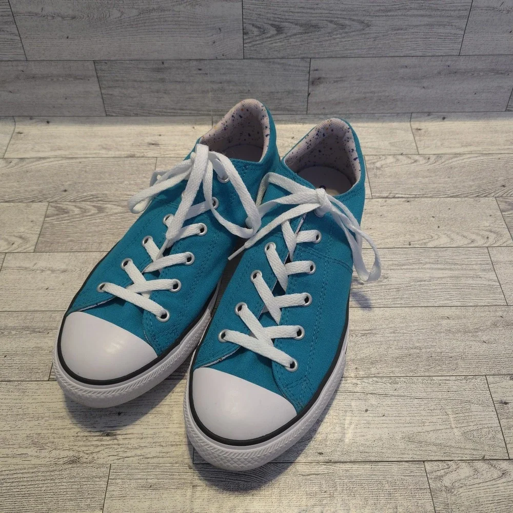 Converse Girls Boys Junior All Star Shoes Turbo Green Sneakers Shoes Size 6